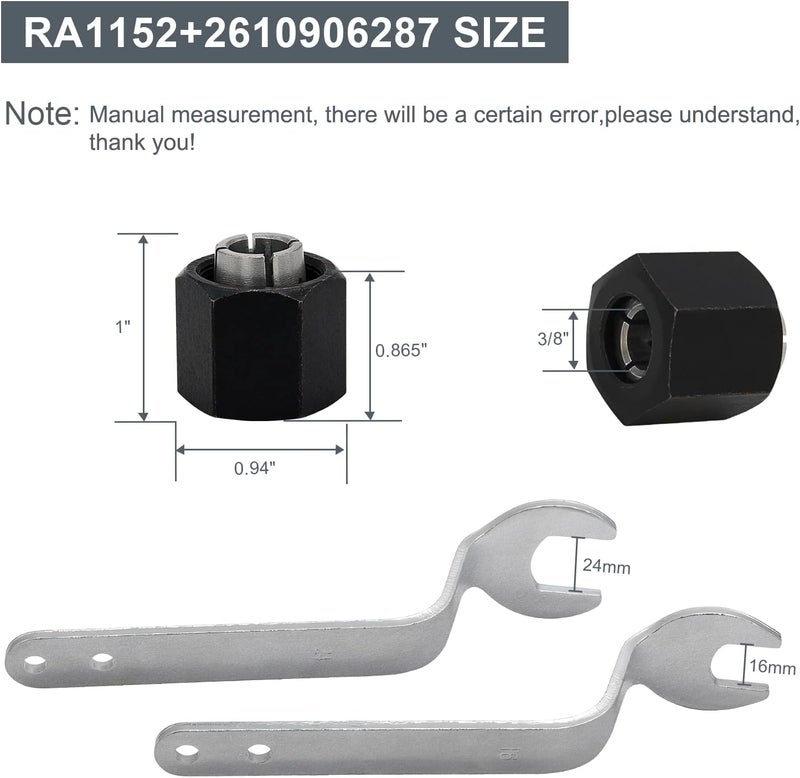 Thaekuns RA1152 Offset Wrenches for Router Bit-Changing BOSCH 2610906287 3/8-Inch Collet Chuck for 1613-,1617-, 1618- & 1619- Series Routers - Image 2
